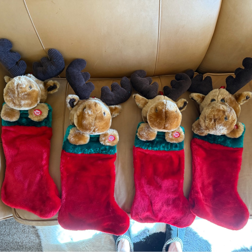Plush Reindeer Christmas Stockings